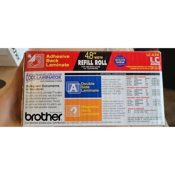 NEW BROTHER VINTAGE ADHESIVE BACK LAMINATE 4.8" REFILL ROLL FOR LC-A5 - Picture 3 of 10